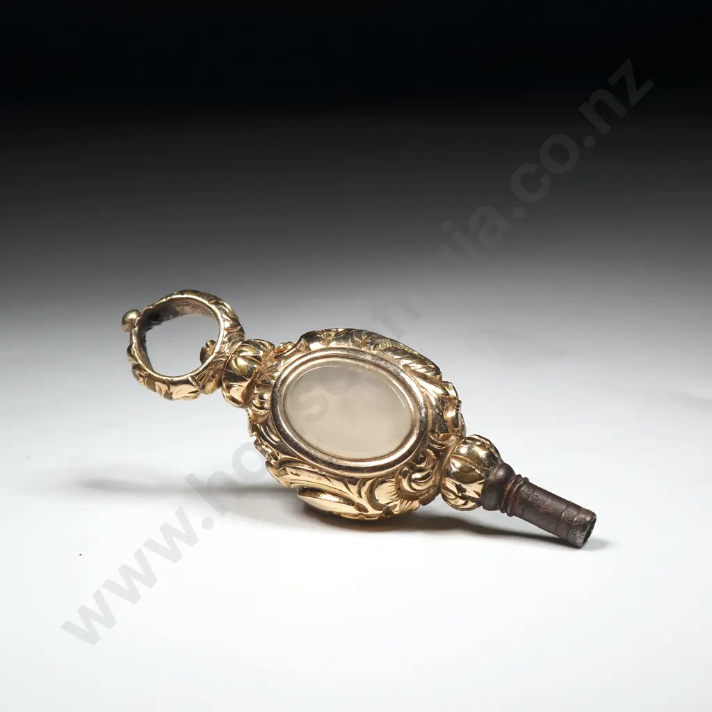 Exquisite Rolled Gold Antique Gem Set Pocket Watch Key Image 1++