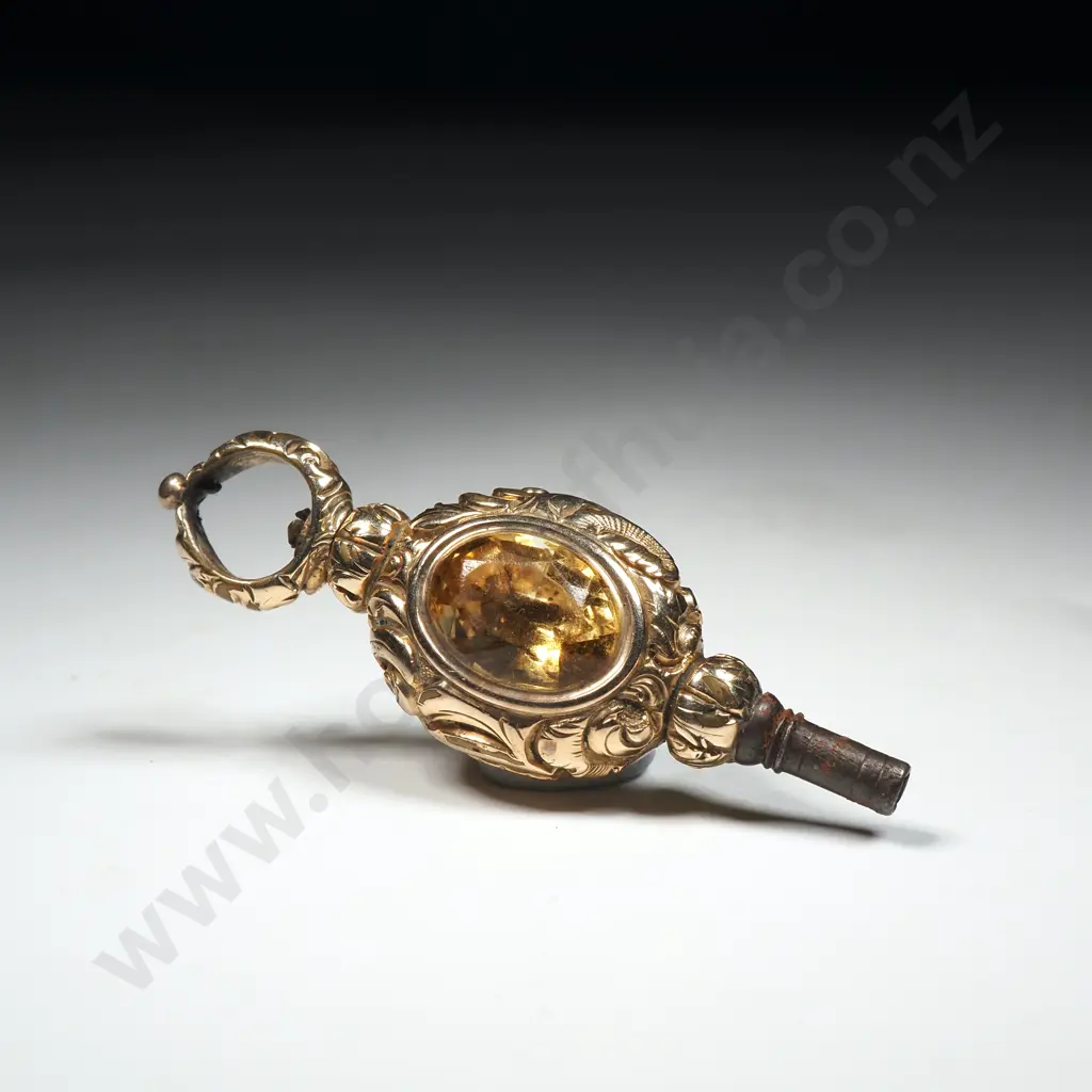 Exquisite Rolled Gold Antique Gem Set Pocket Watch Key Image 1++