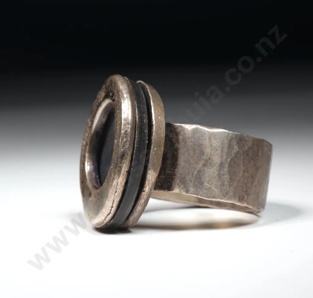 Handmade Sterling Silver Paua Shell Ring Image 1++