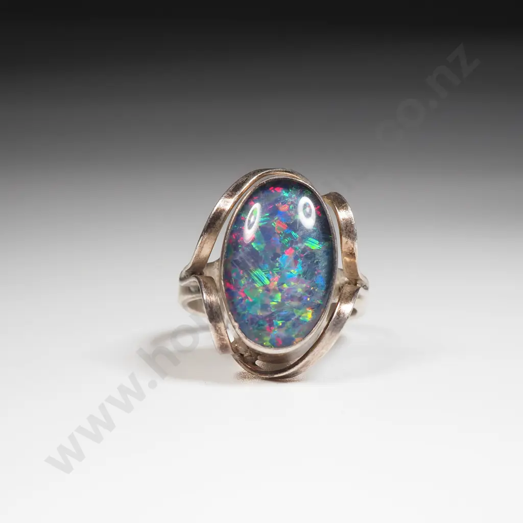 Sterling Silver Opal Doublet Ring Image 1++