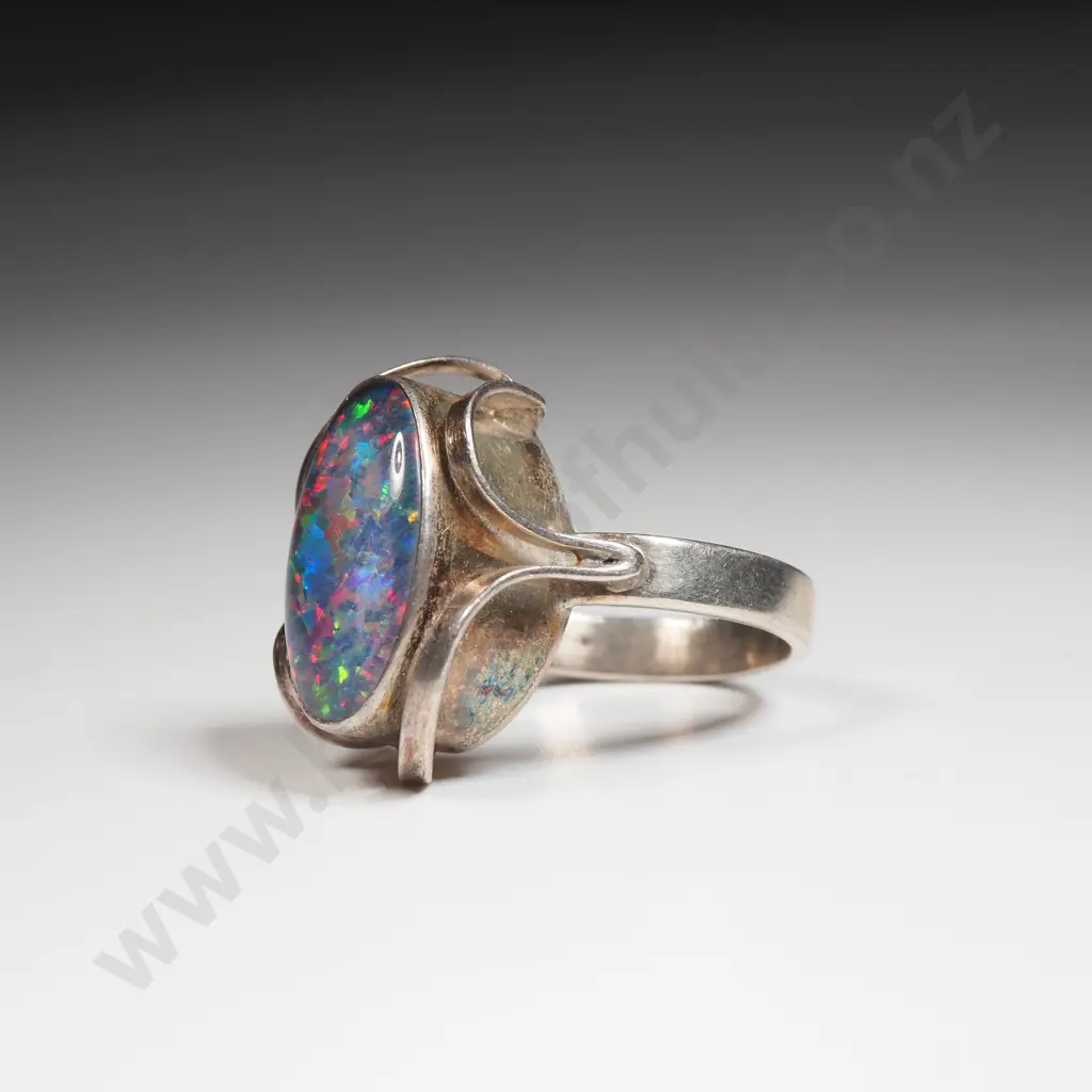 Sterling Silver Opal Doublet Ring Image 1++