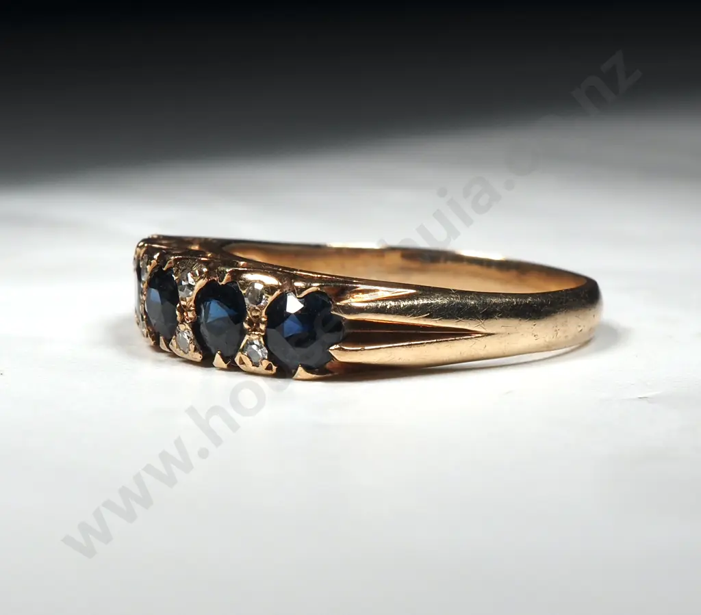 9ct Gold Bluestone Bridge Ring Image 1++