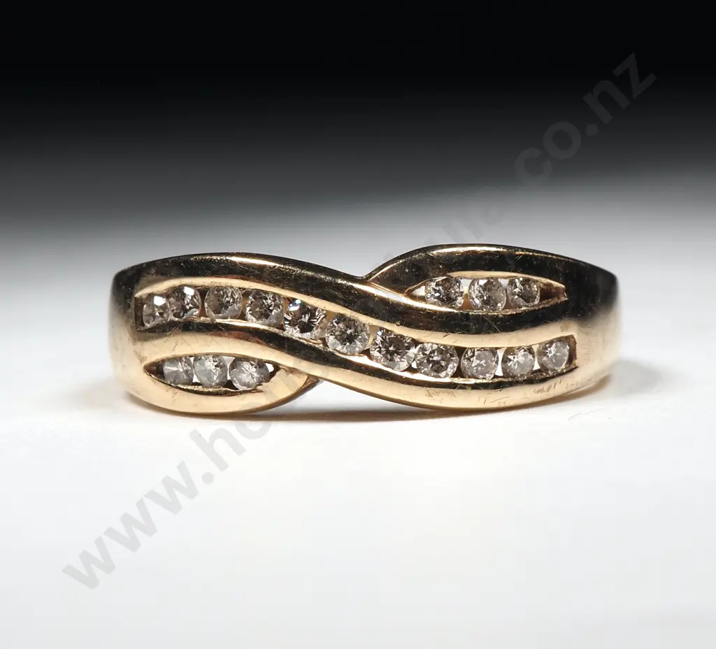 Modern 9ct Gold Diamond Dress Ring Image 1++