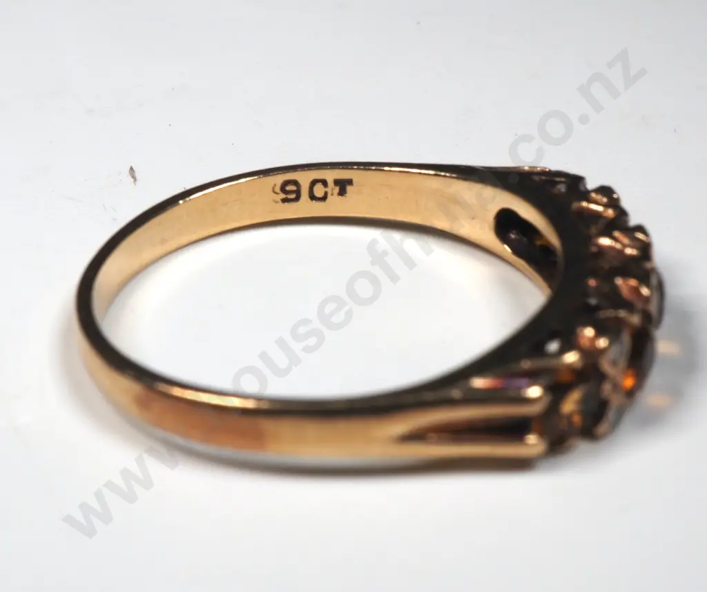 9ct Gold Orange Gem Ring Image 1++