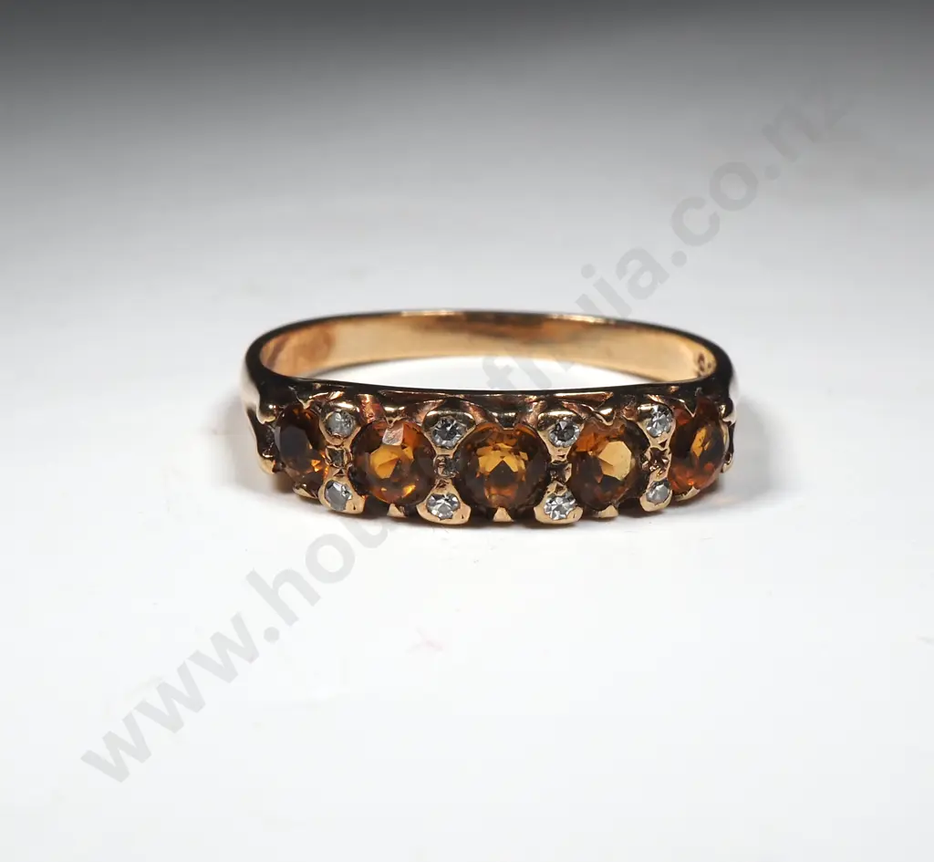 9ct Gold Orange Gem Ring Image 1++
