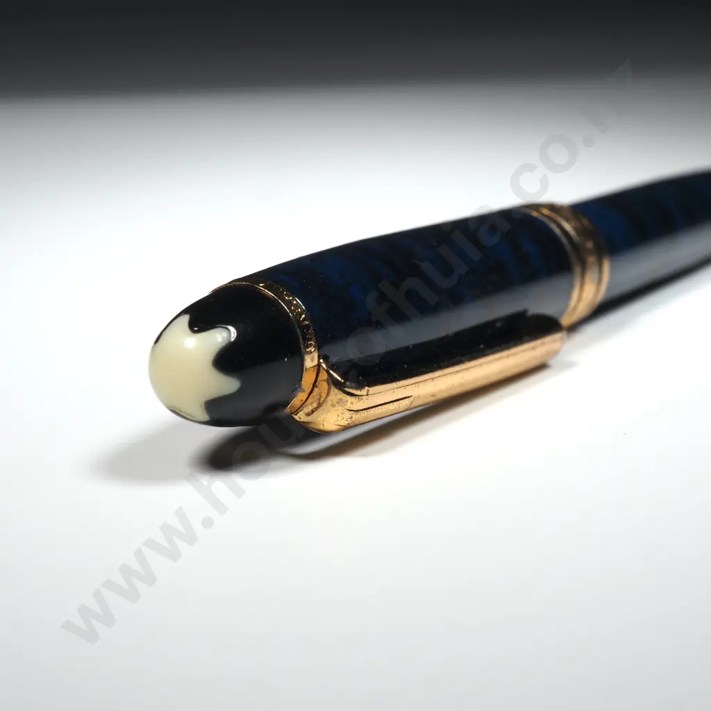 Ladies Mont Blanc Marbled Blue Ballpoint Pen Image 1++