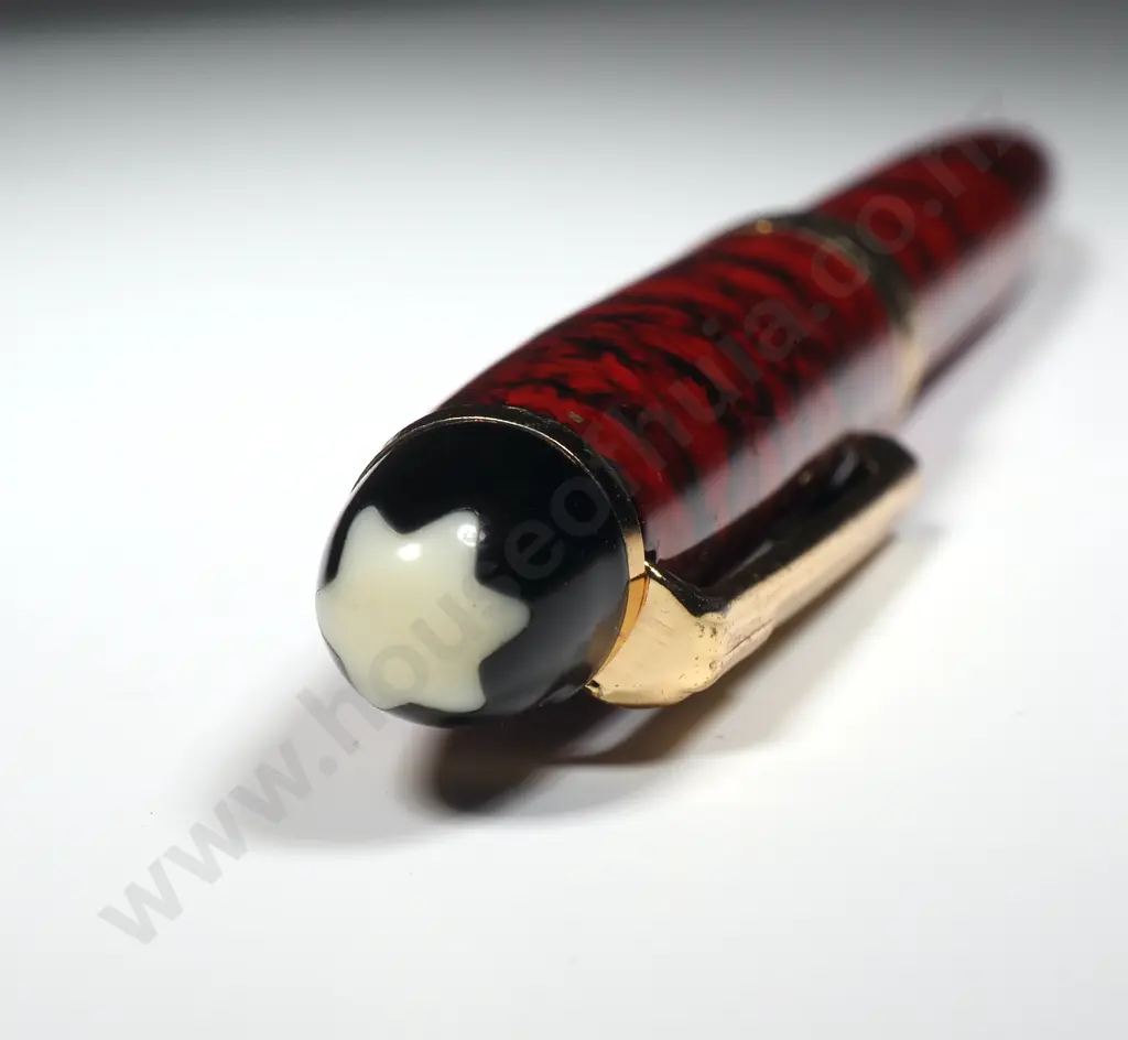 Ladies Mont Blanc Marbled Red Ballpoint Pen Image 1++