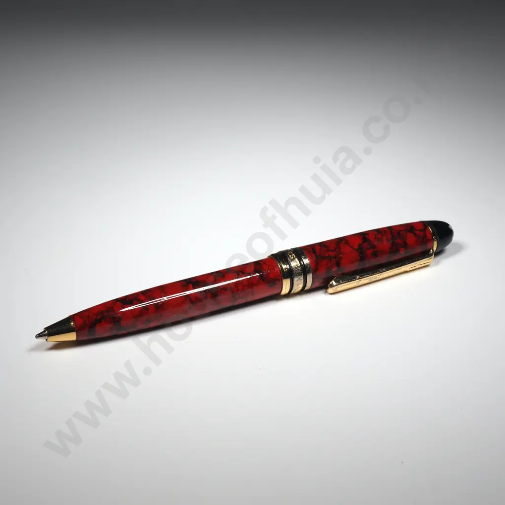 Ladies Mont Blanc Marbled Red Ballpoint Pen Image 1++