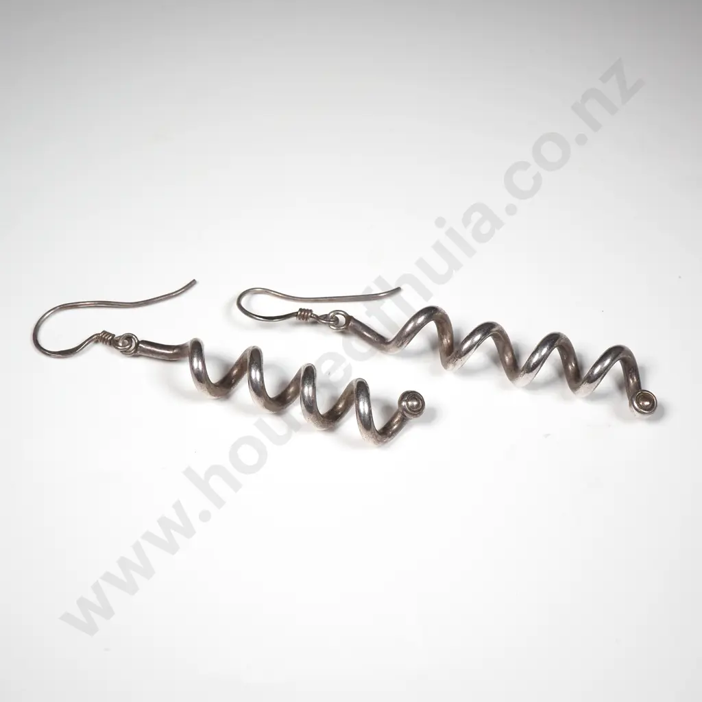 Sterling Silver Spiral Earrings Image 1++
