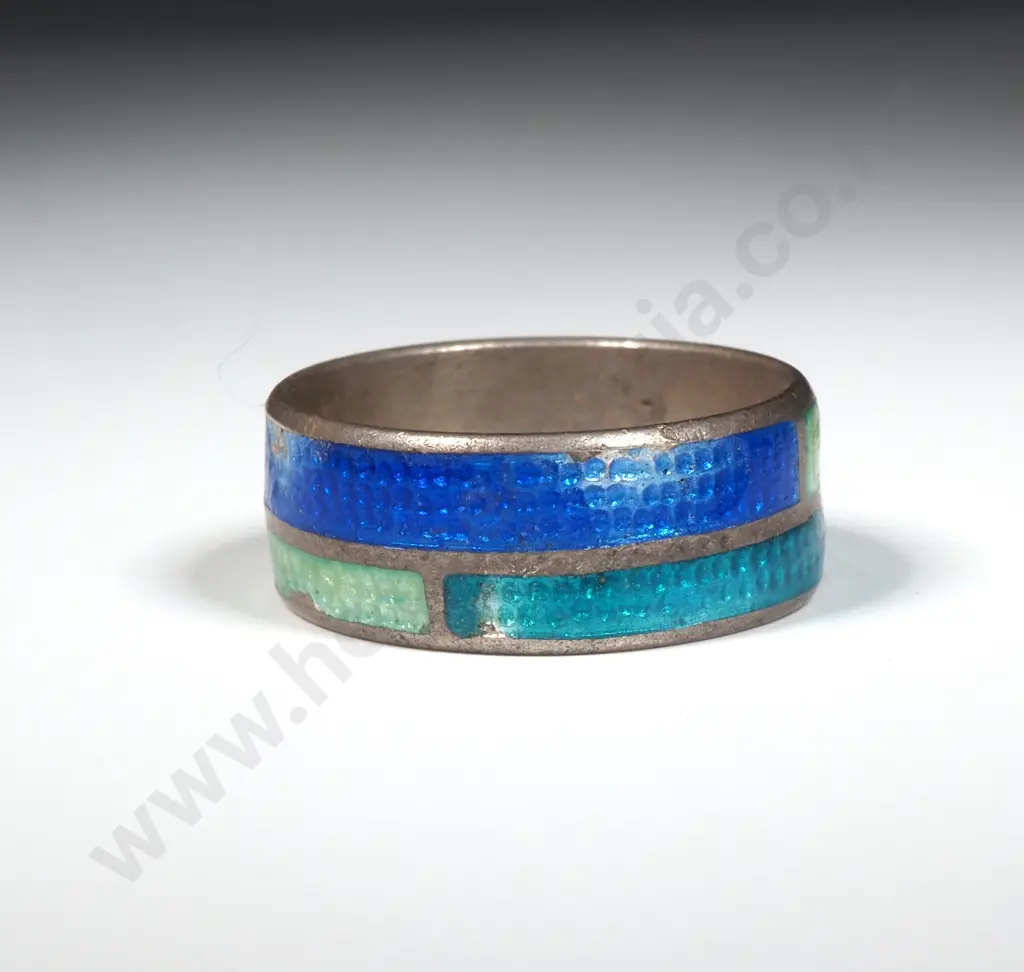 Sterling Silver Enamel Ring - A/F Image 1++