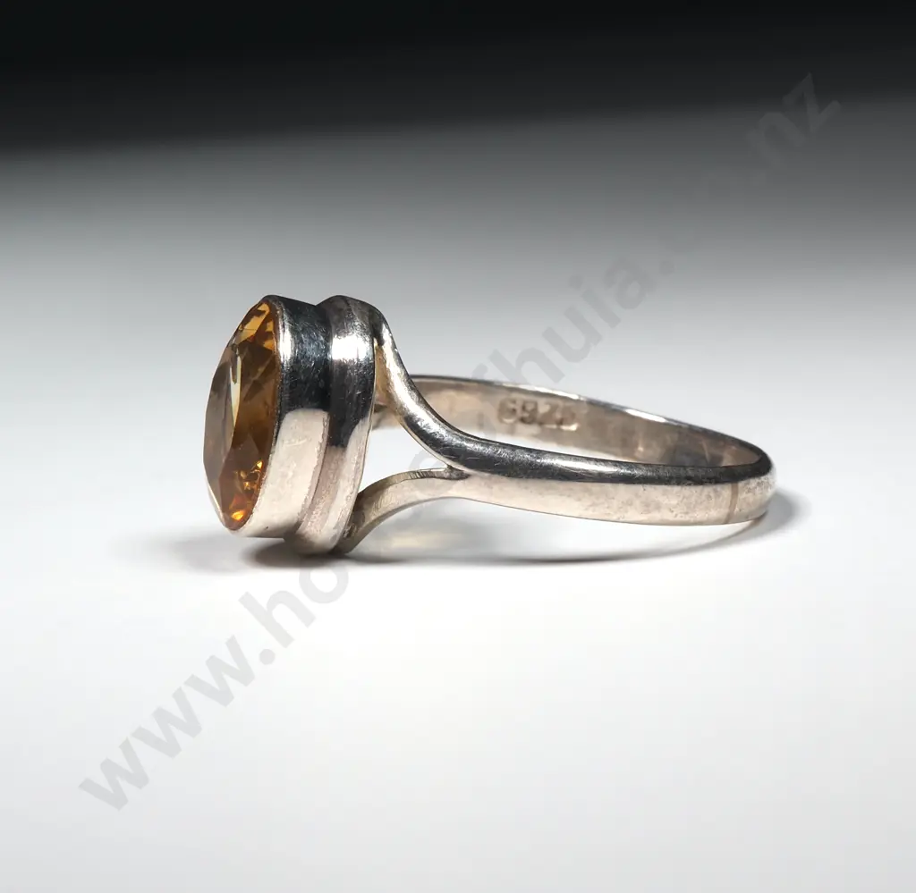 Sterling Silver Citrine Ring Image 1++