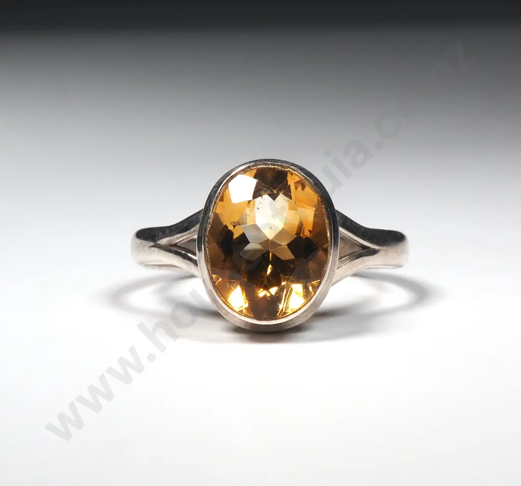 Sterling Silver Citrine Ring Image 1++