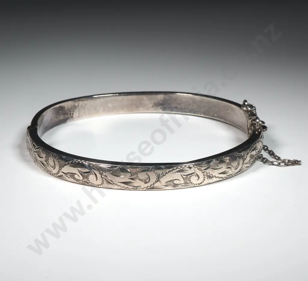 Sterling Silver  Snap Bangle  Image 1++