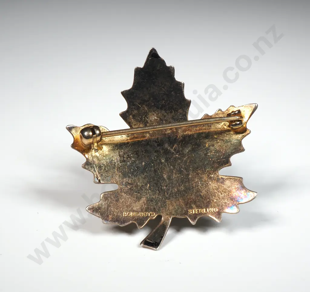 Sterling Silver Gilt Brooch In The Form Of A Maple Leaf Image 1++
