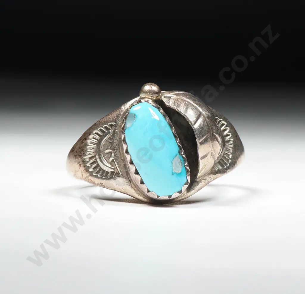 Sterling Silver Native Indian Style Ring Image 1++