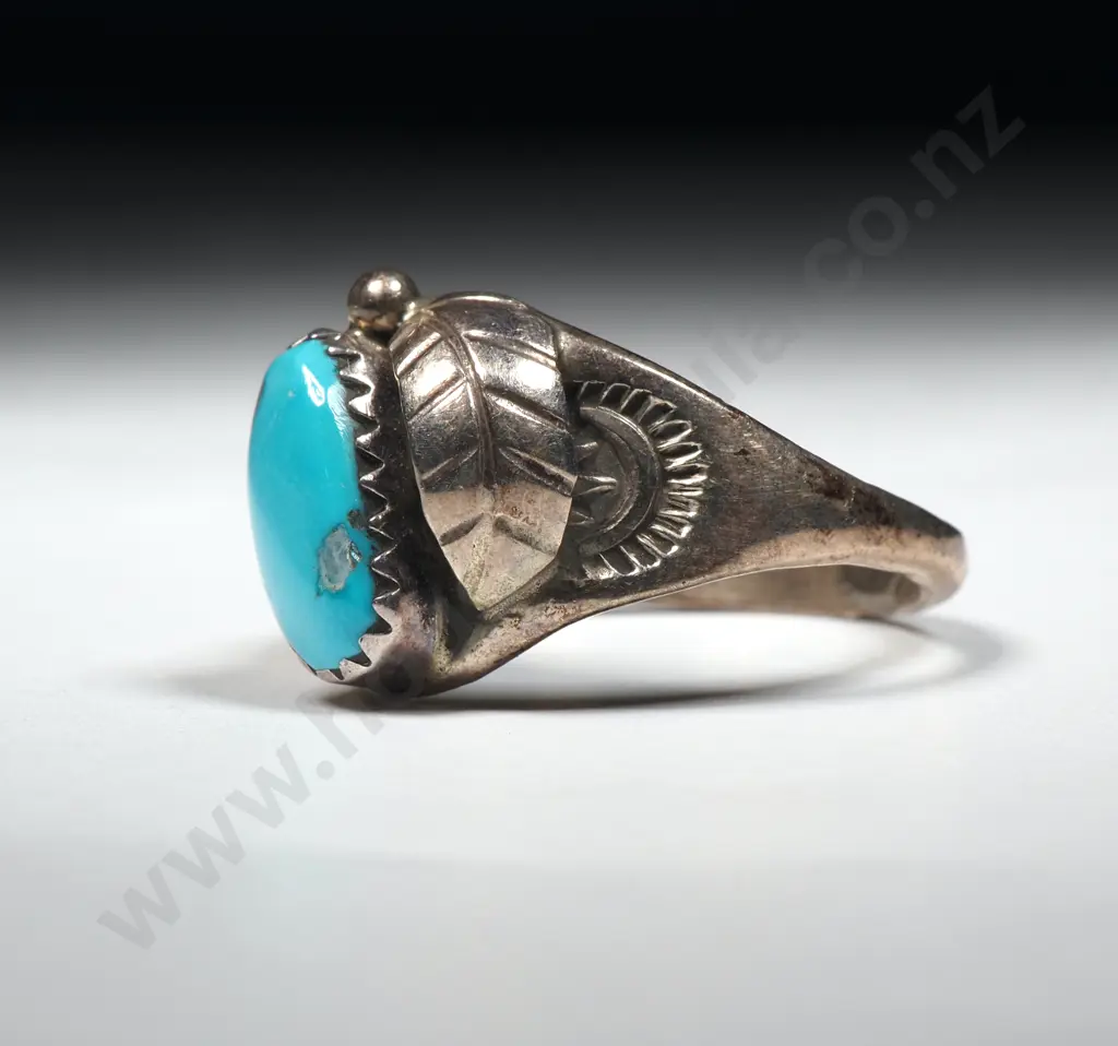 Sterling Silver Native Indian Style Ring Image 1++