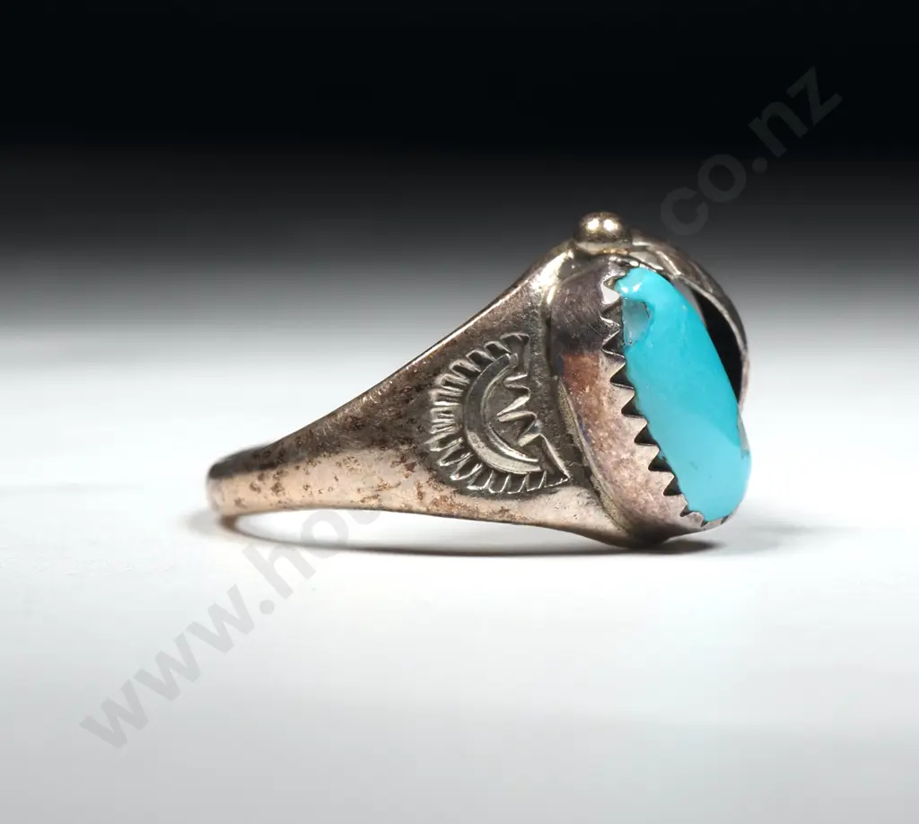 Sterling Silver Native Indian Style Ring Image 1++