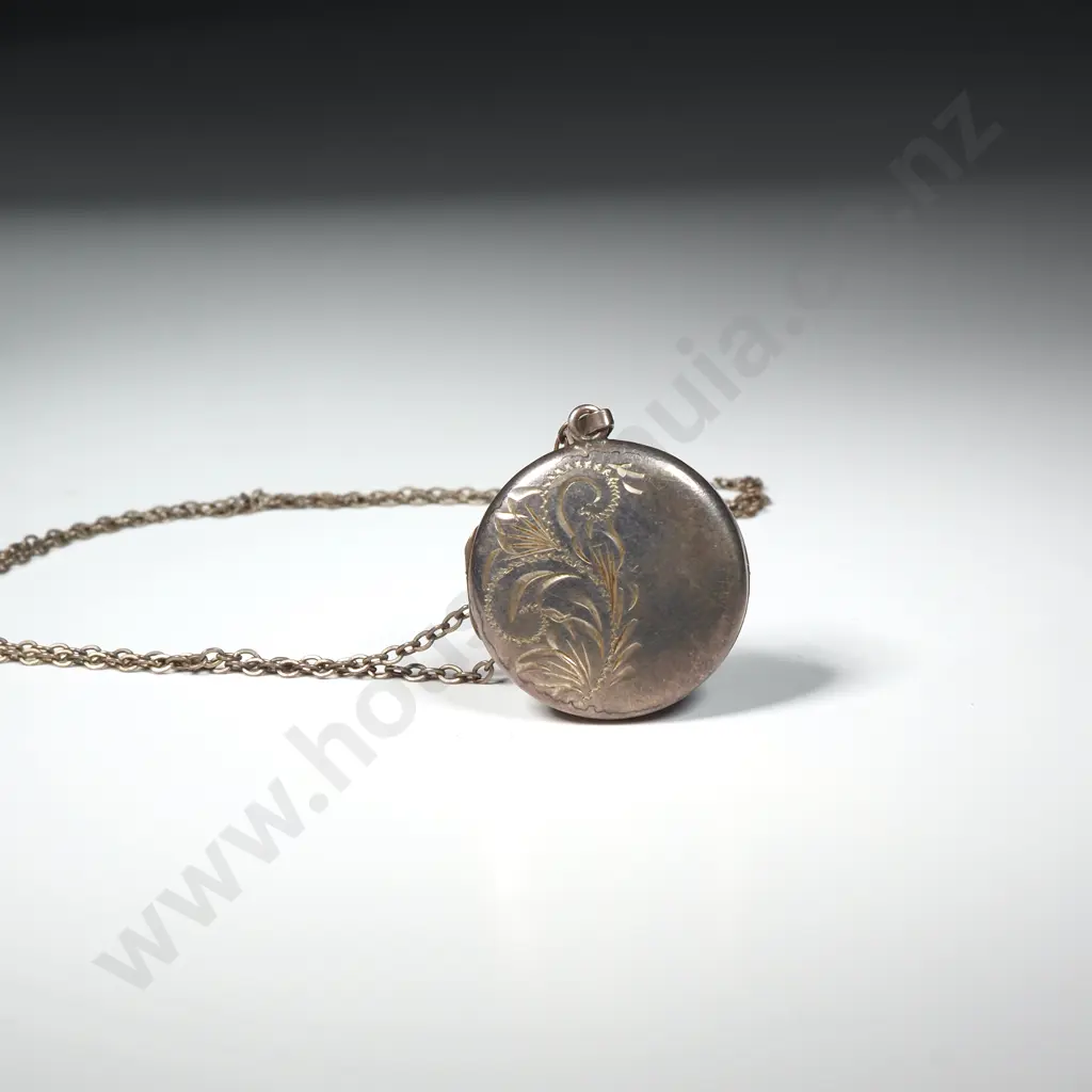 Sterling Silver Round Locket & Chain  Image 1++