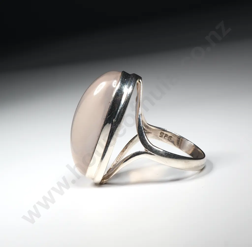 Sterling Silver & Rose Quartz Ring Image 1++