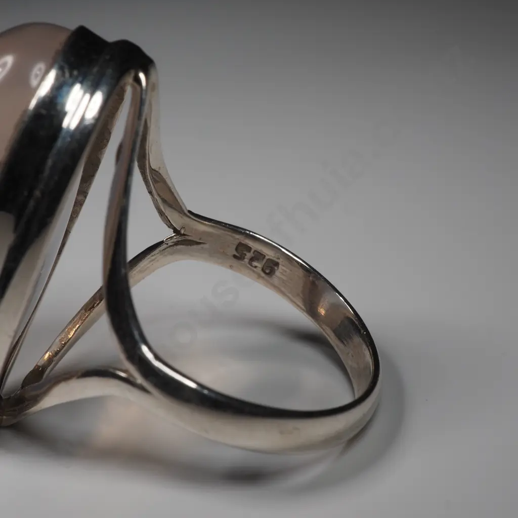 Sterling Silver & Rose Quartz Ring Image 1++