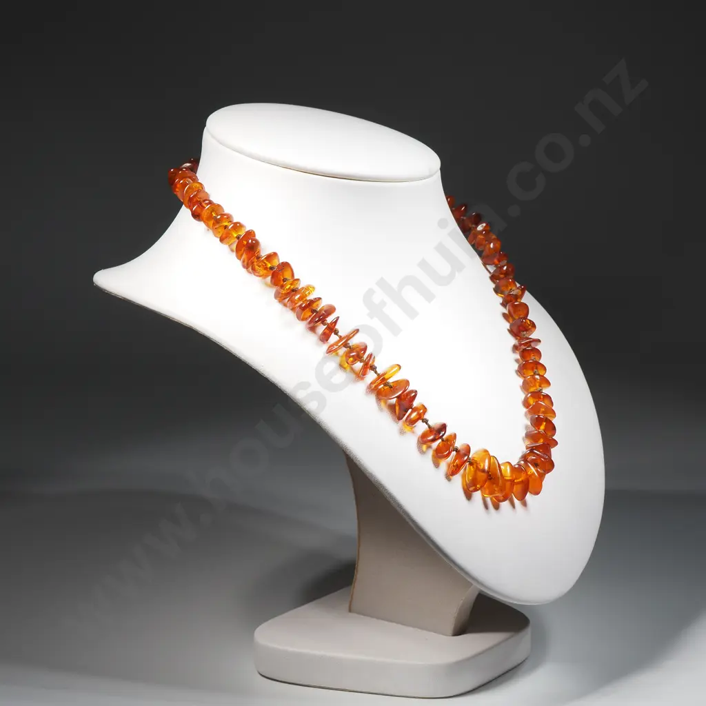 Vintage Amber Bead Necklace Image 1++