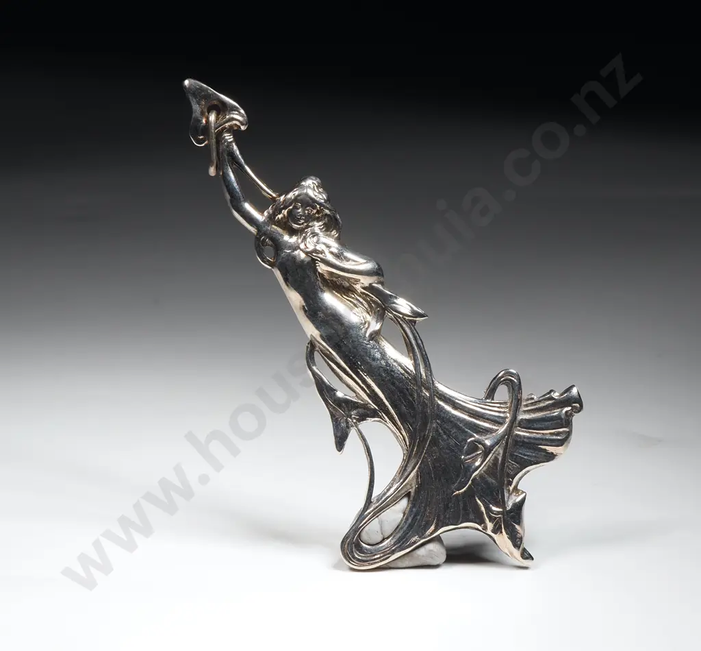 Large Silver Art Nouveau Style Pendant Image 1++