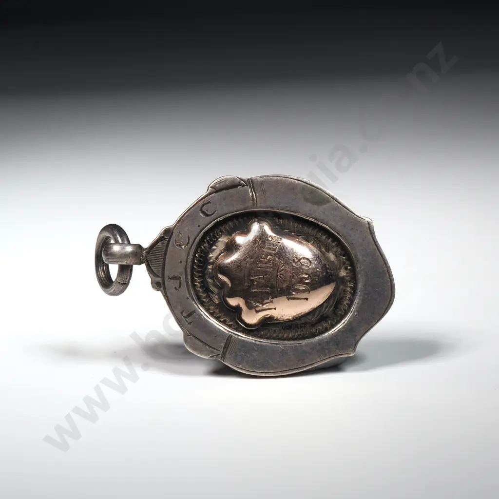 Sterling Silver w Gold Fronted Prize Fob 1938 Image 1++