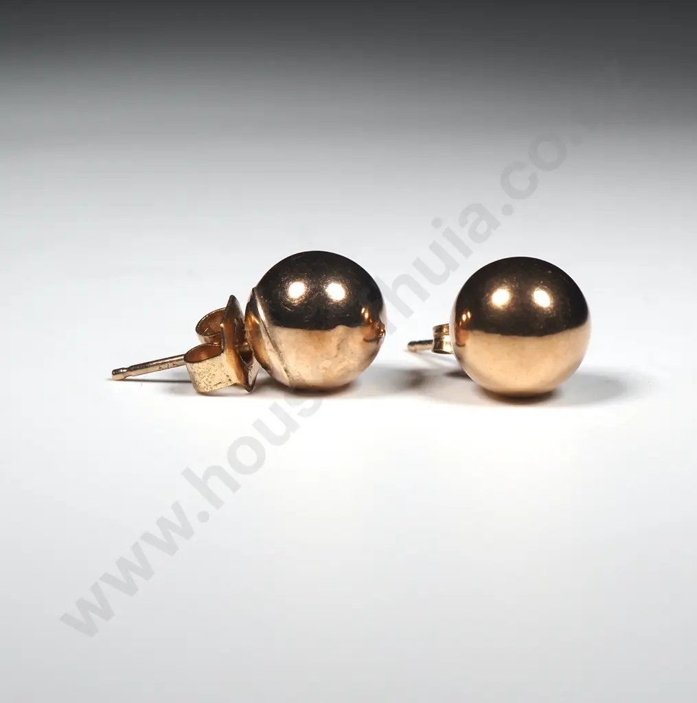 9ct Gold Stud Ball Earrings Image 1++