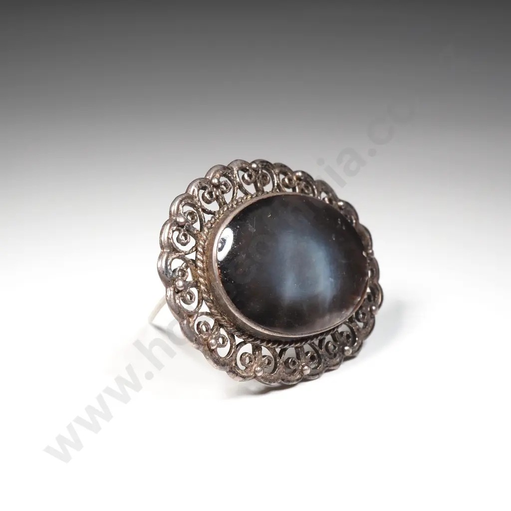 Sterling Silver Brooch w Filligree Detail Image 1++