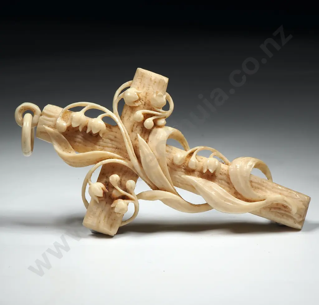 Antique Large Detailed Bone Cross Pendant Image 1++