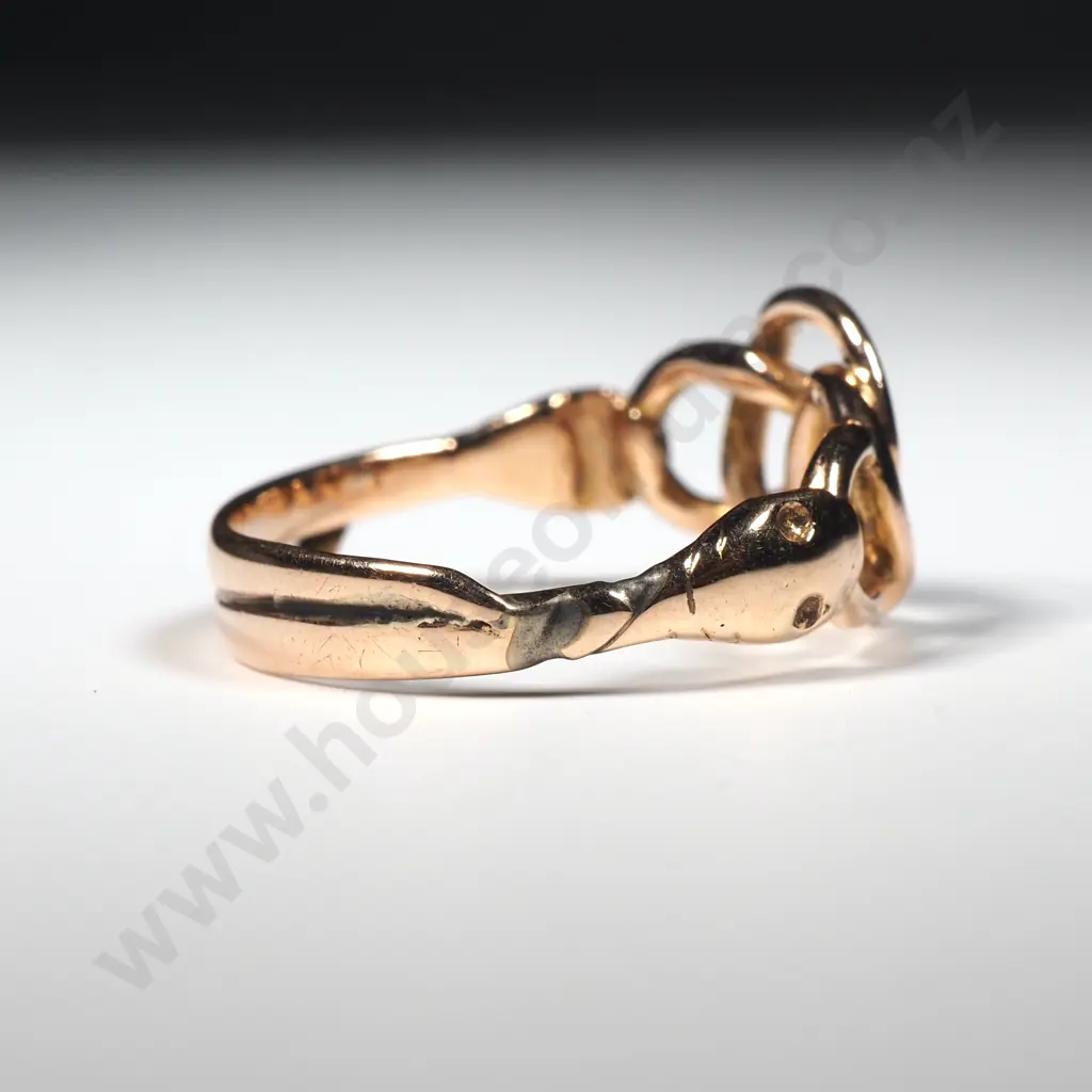 Antique 9ct Gold Snake Ring Image 1++