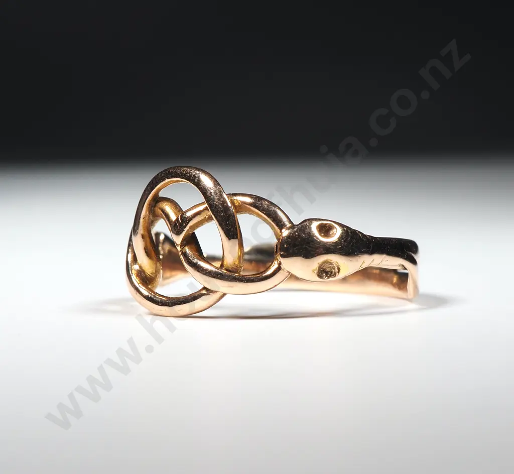 Antique 9ct Gold Snake Ring Image 1++