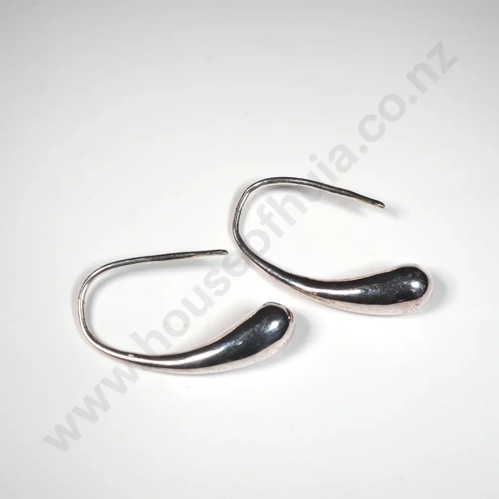 Tiffany & Co Sterling Silver Drop Earrings in Pouch Image 1++