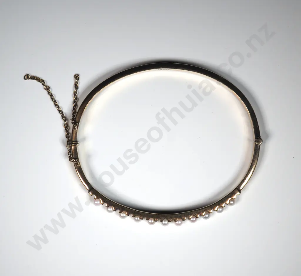 Sterling Silver Gilt Faux Pearl Bracelet Image 1++