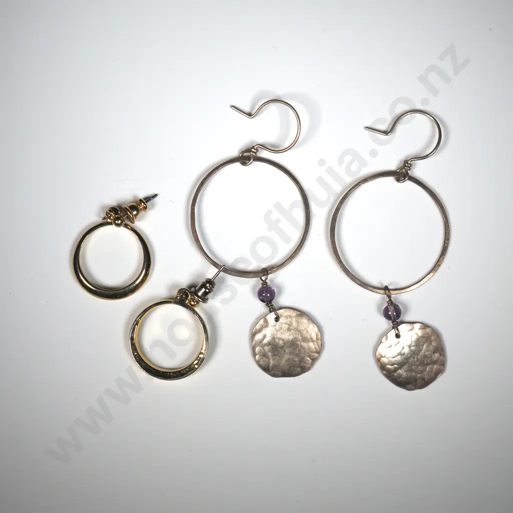 Two Pairs of Earrings - One Sterling Silver Image 1++