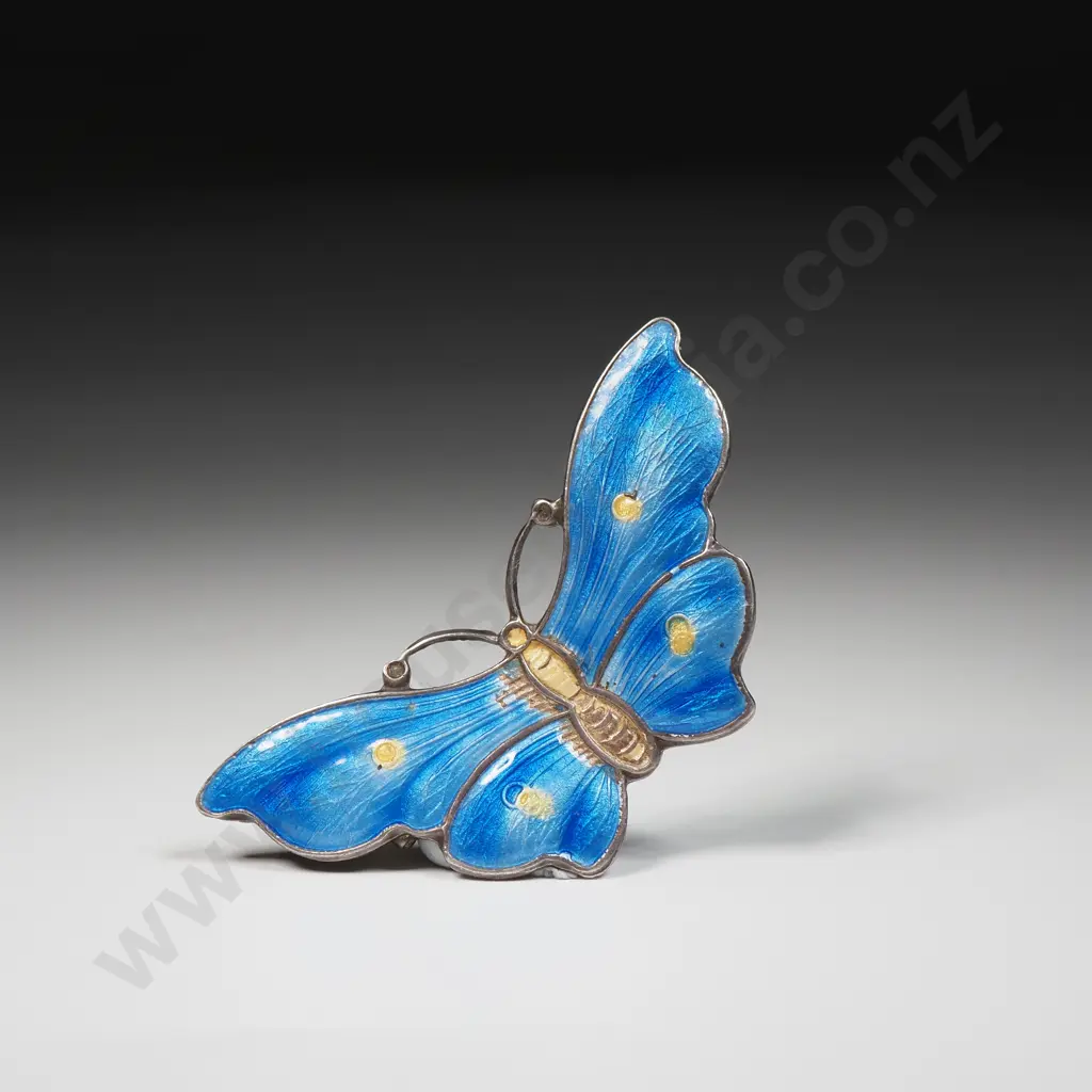 Sterling Silver Butterfly Enamel Brooch - A/F Image 1++