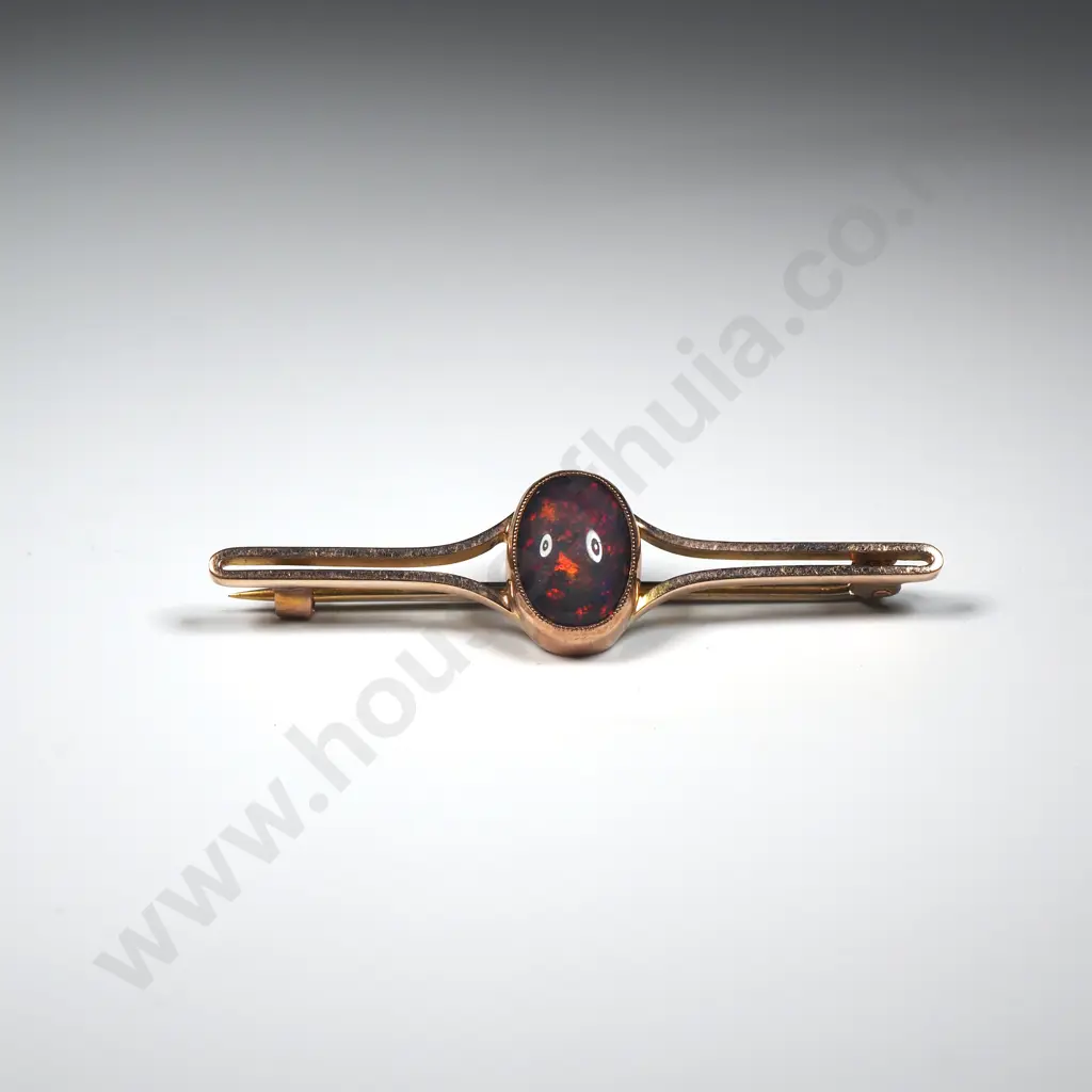 9ct Gold Opal Doublet Brooch Image 1++