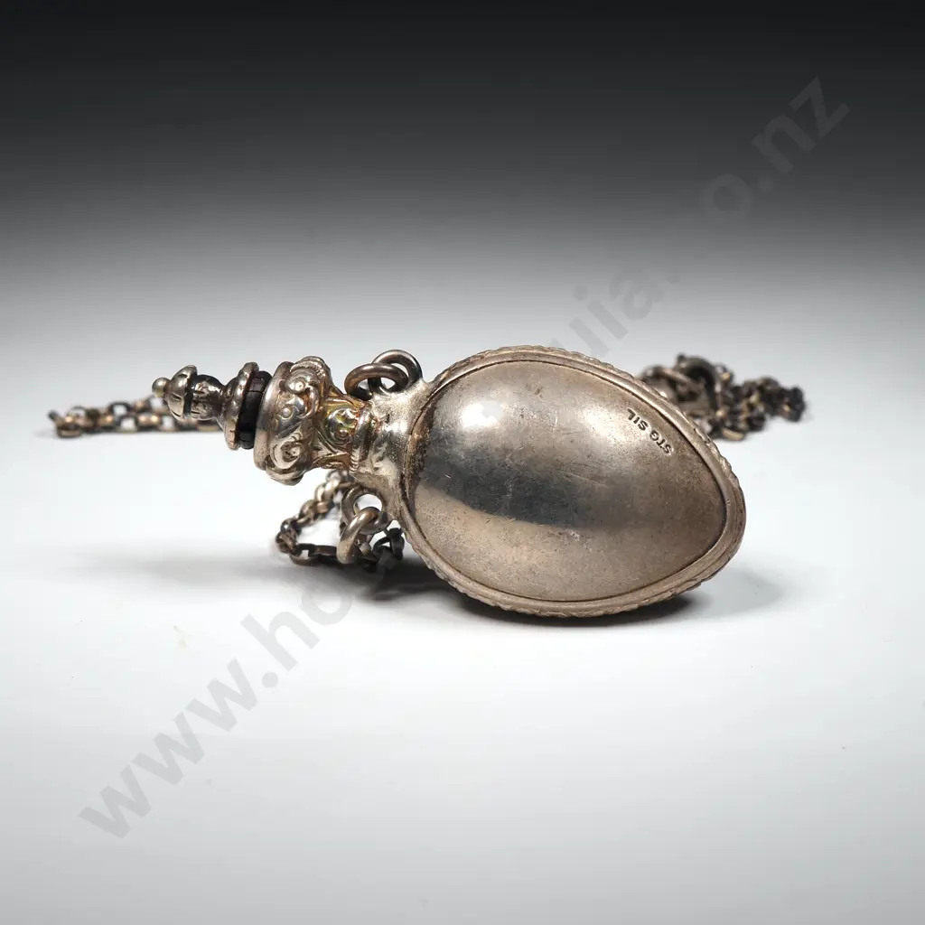 Vintage Sterling Silver Scent Bottle Necklace Image 1++