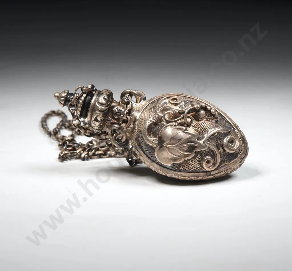 Vintage Sterling Silver Scent Bottle Necklace Image 1++