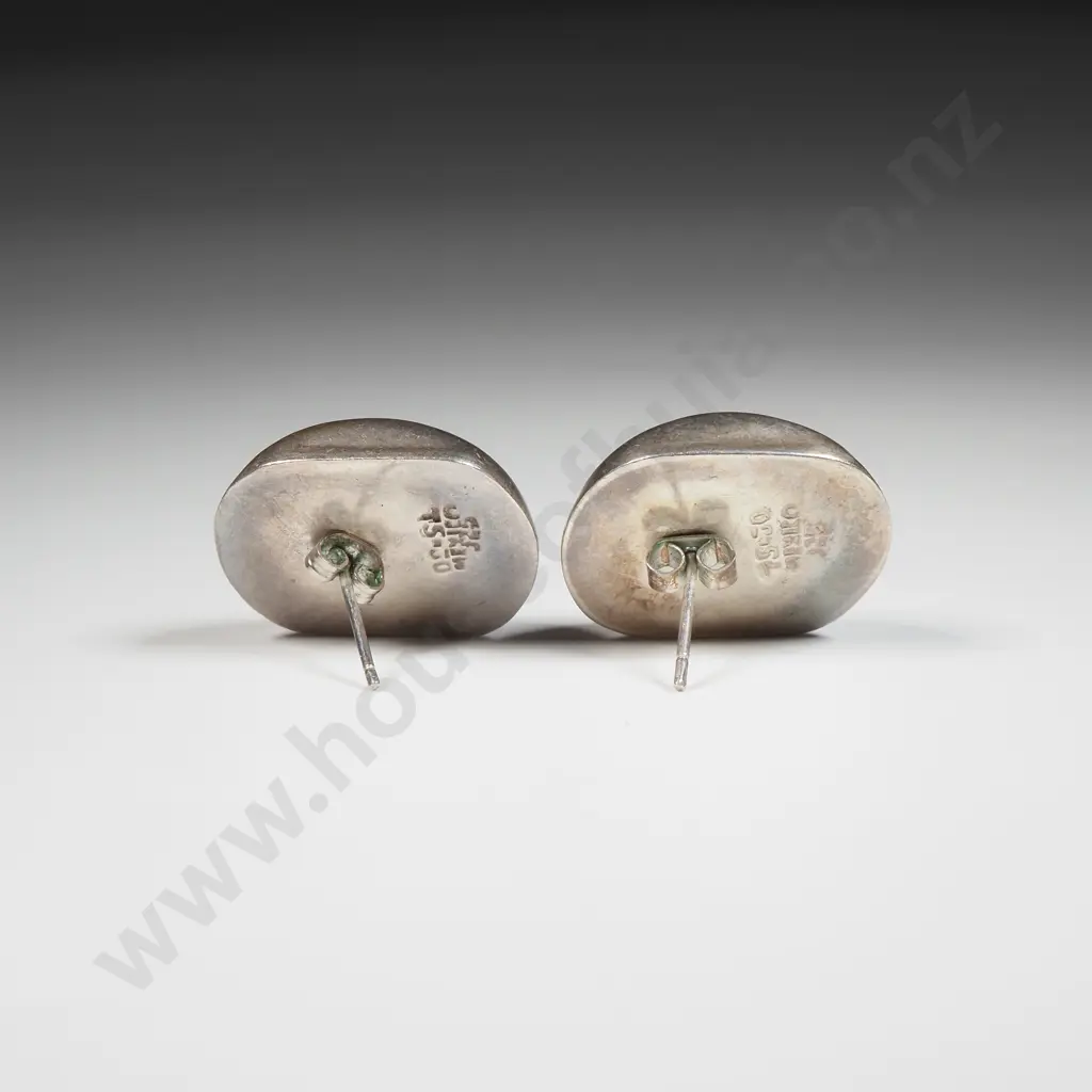 Pair of Sterling Silver Mexican Earrings Image 1++