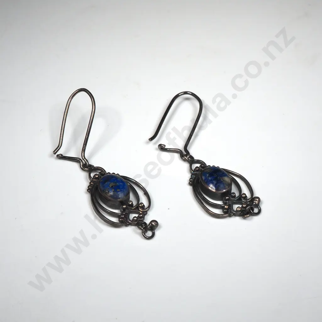 Sterling Silver Lapis Lazuli Earrings Image 1++