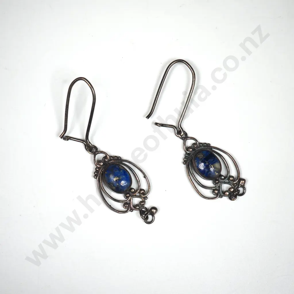 Sterling Silver Lapis Lazuli Earrings Image 1++
