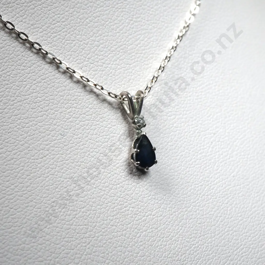 Modern Sterling Silver Stone Set Bracelet Modern Sterling Silver Sapphire & Diamond Set Pendant & Chain Image 1++