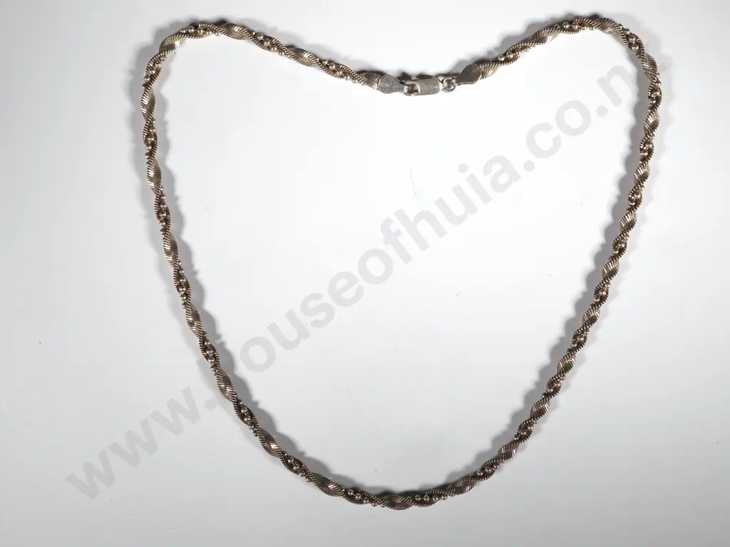 Vintage Italian  Sterling Silver Fancy Link Chain Image 1++