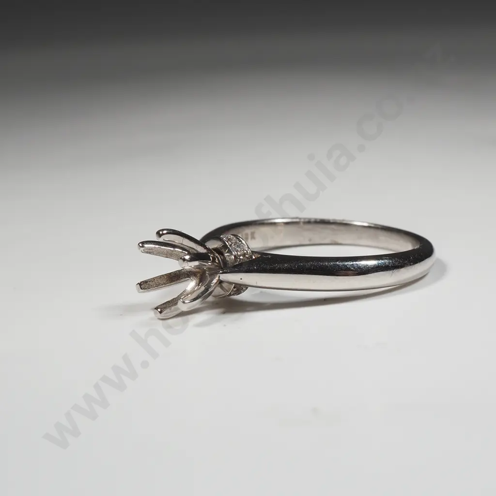 18ct White Gold Diamond Solitaire Mount Image 1++