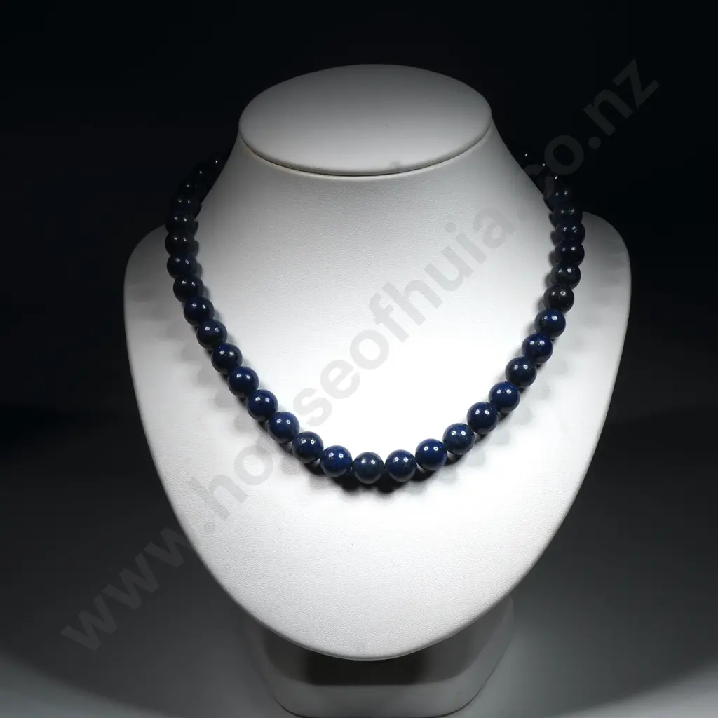 Lapis Lazuli Bead Necklace Image 1++
