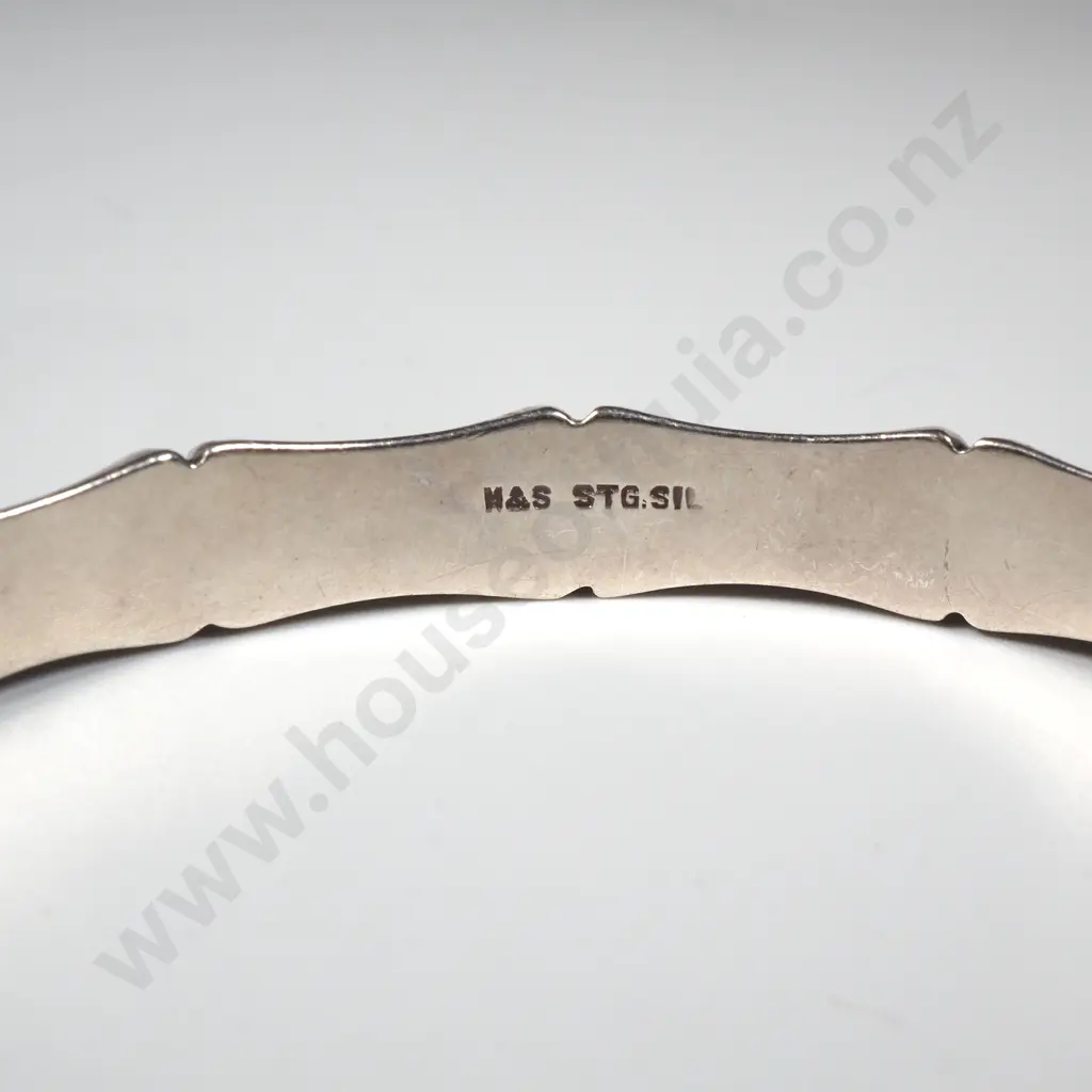 Sterling Silver Hinged Bamboo Bracelet Image 1++