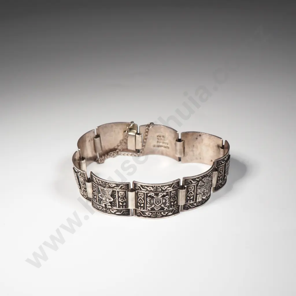 Decorative Mexican Sterling Silver Bracelet Image 1++