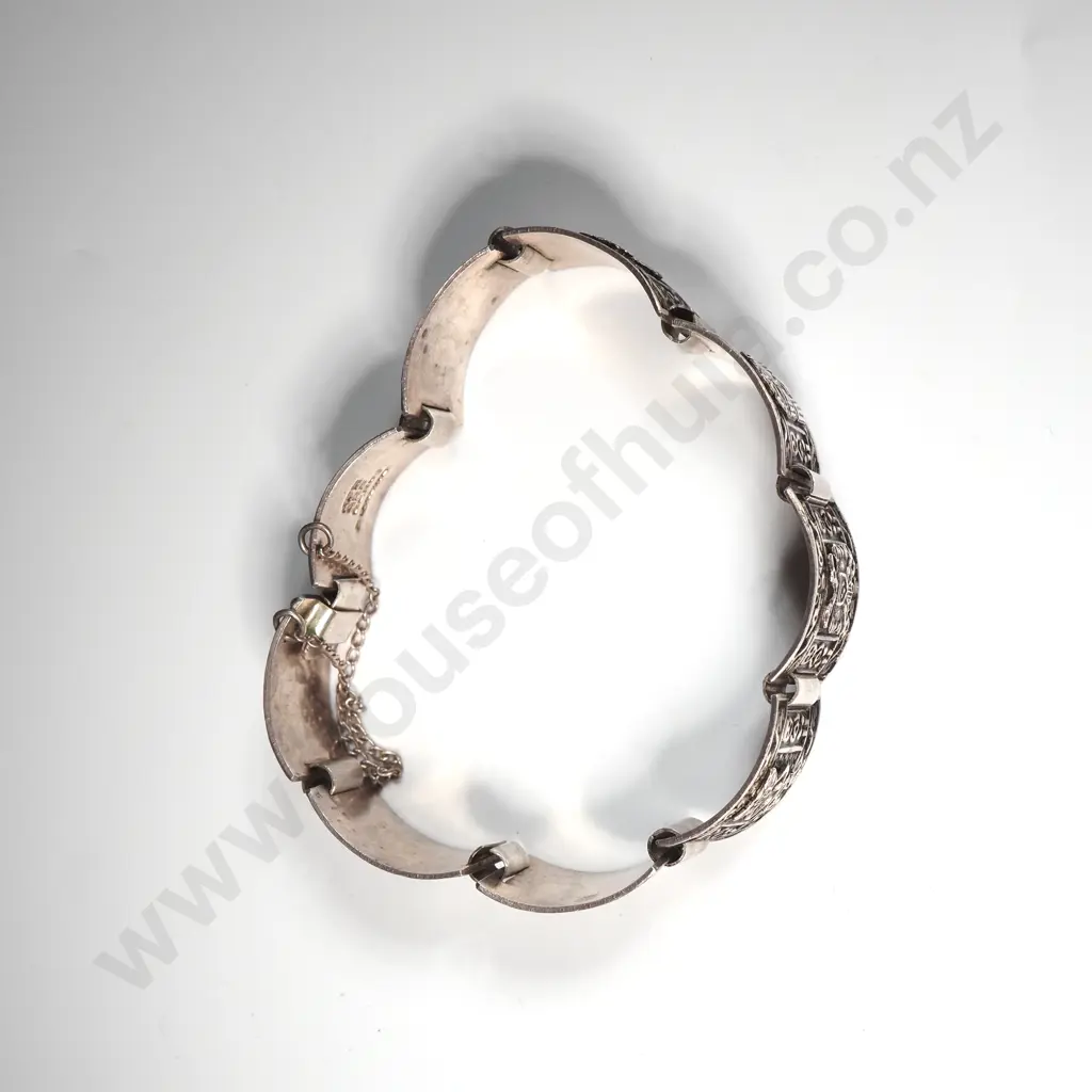 Decorative Mexican Sterling Silver Bracelet Image 1++