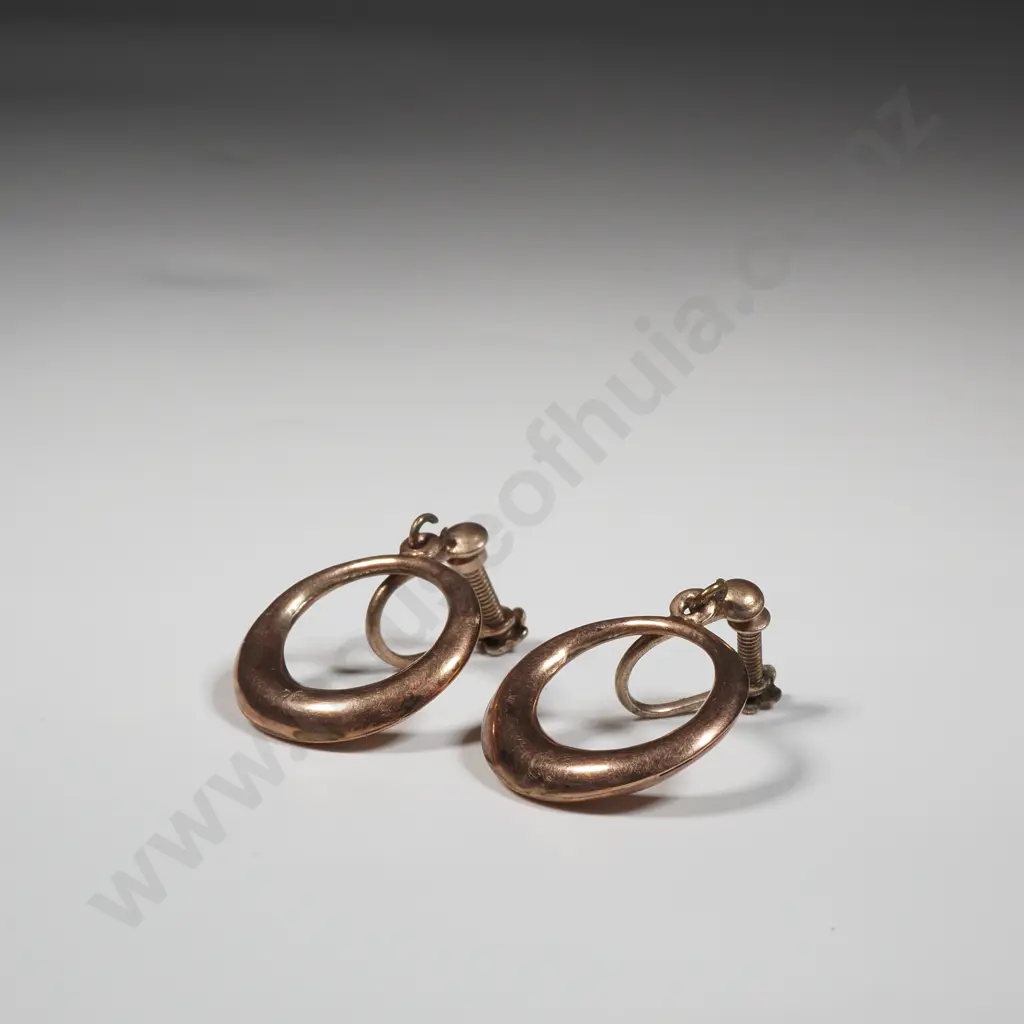 9ct Gold Earrings w RG Gold Studs Image 1++